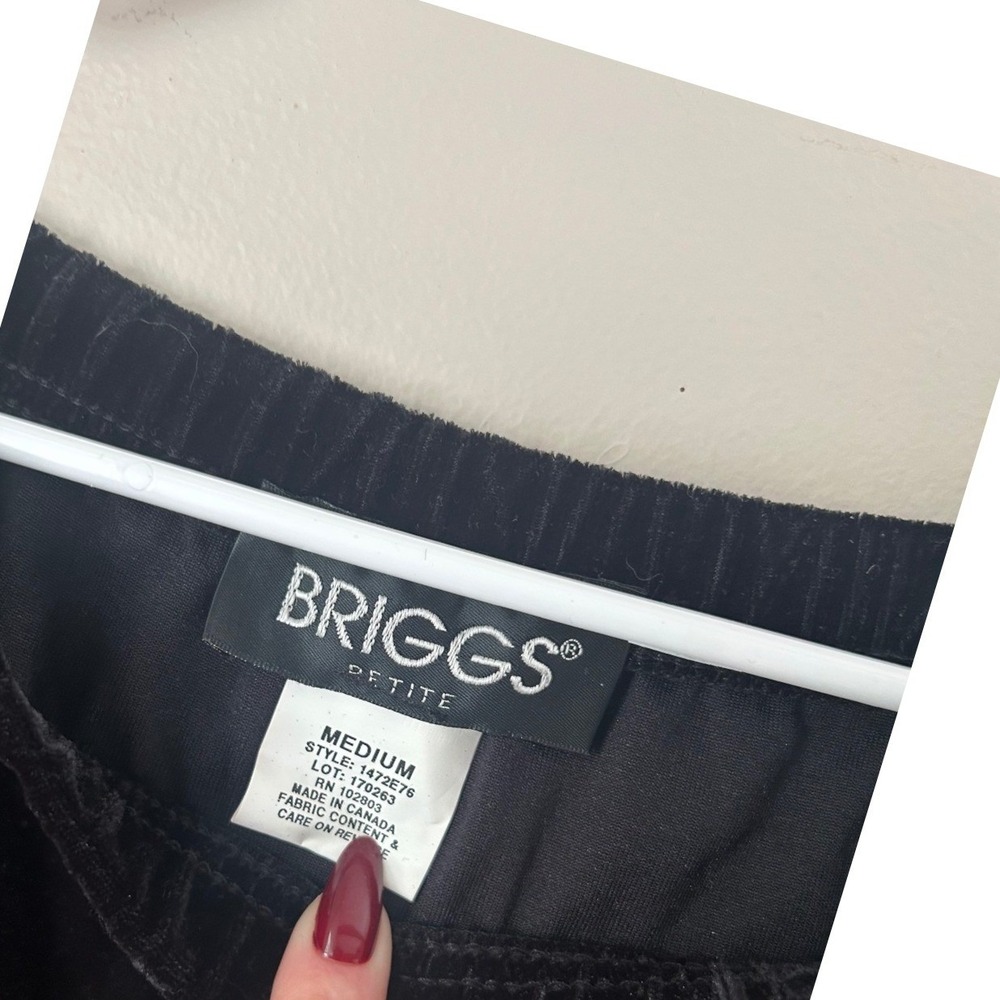 Vintage Black‎ Velvet Midi Skirt Briggs Petite  Whismgoth Witchy Grunge Size M - Picture 3 of 4